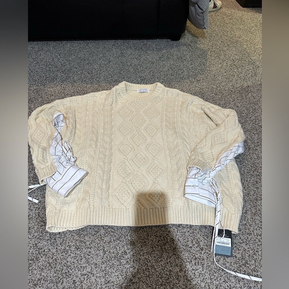 Oversized Sadie Shirt Combo Knit Pullover